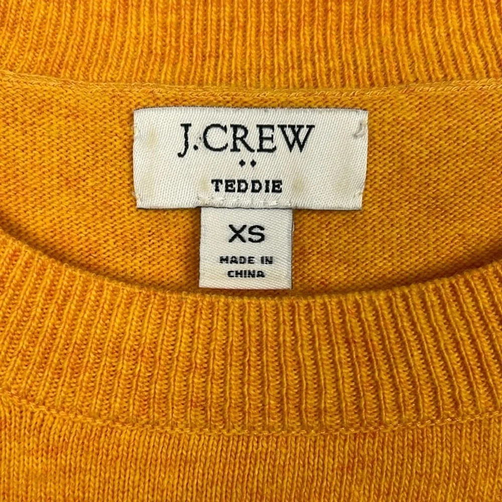 J Crew XS yellow Teddie cotton/ wool blend crewneck sweater